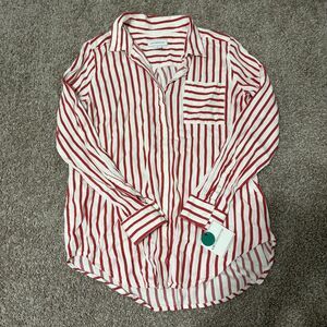 NWT Liz Claiborne Red Striped Button Down